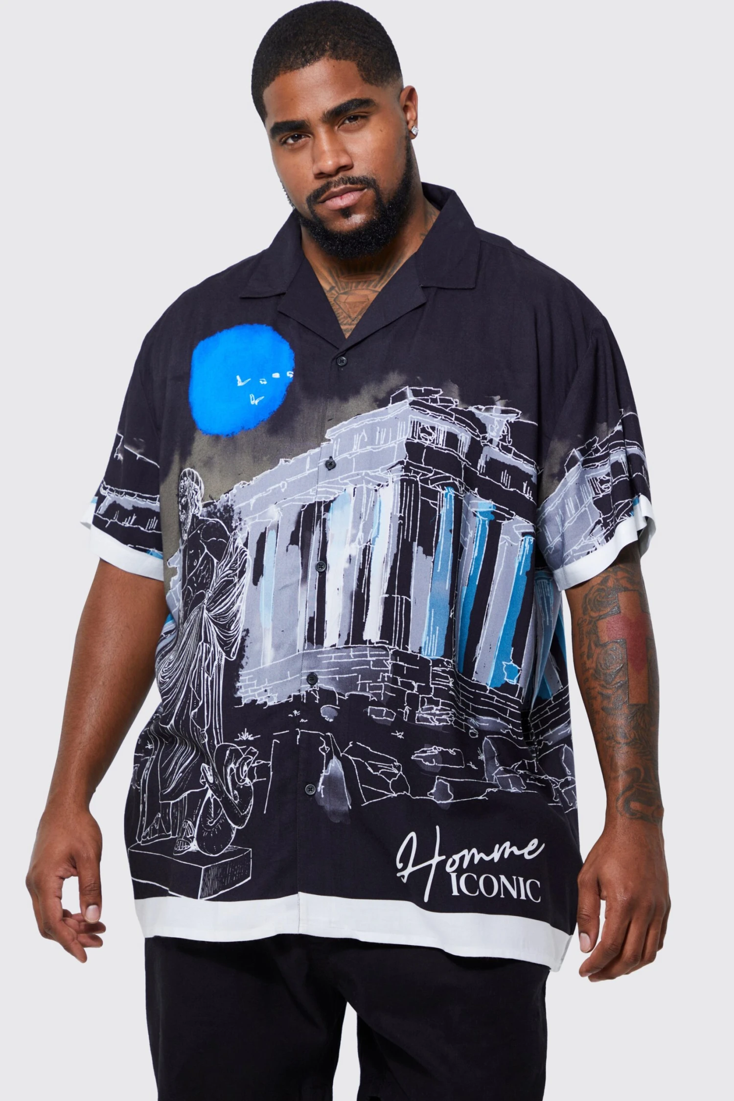 Grande Taille - Chemise Oversize Imprimée En Viscose 1 Grande Taille - Chemise Oversize Imprimée En Viscose