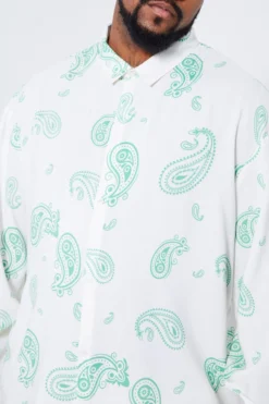 Grande Taille - Chemise En Viscose à Imprimé Cachemire -Promos Coutuvelle Magasin bmm42764 ecru xl 3 scaled