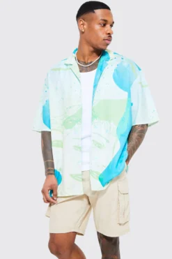 Chemise Oversize Imprimé Abstrait