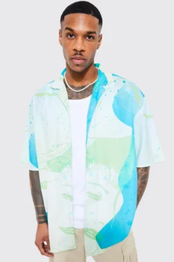 Chemise Oversize Imprimé Abstrait -Promos Coutuvelle Magasin bmm43511 lime xl 3 scaled