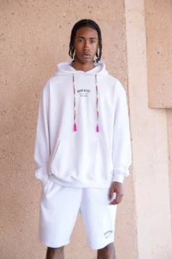 Sweat à Capuche Oversize à Cordon De Serrage Perlé