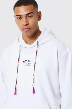 Sweat à Capuche Oversize à Cordon De Serrage Perlé -Promos Coutuvelle Magasin bmm43640 white xl 3 scaled