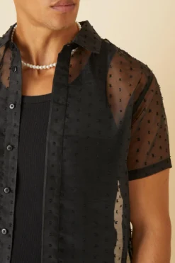 Chemise Organza à Manches Courtes -Promos Coutuvelle Magasin bmm44031 black xl 3 scaled