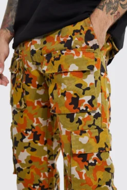 Pantalon Cargo Droit Imprimé Camouflage -Promos Coutuvelle Magasin bmm44076 orange xl 3 scaled