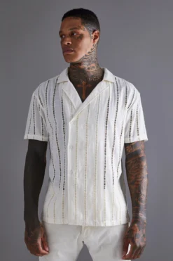 Chemise Brodée à Manches Courtes
