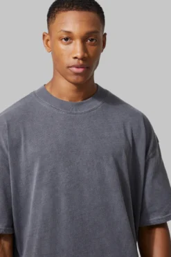 T-shirt De Sport Oversize à Slogan - MAN Active -Promos Coutuvelle Magasin bmm44780 charcoal xl 3 scaled