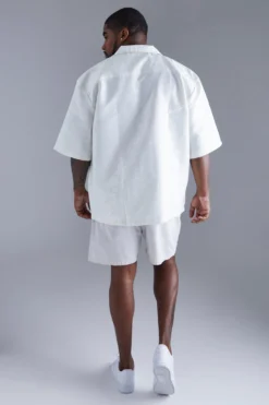 Grande Taille - Chemise Fleurie à Manches Courtes -Promos Coutuvelle Magasin bmm45471 ecru xl 1 scaled