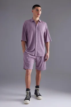 Chemise Texturée à épaules Tombantes