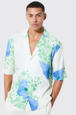 Chemise Fleurie à Manches Courtes