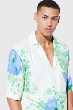 Chemise Fleurie à Manches Courtes -Promos Coutuvelle Magasin bmm46291 blue xl 3 scaled