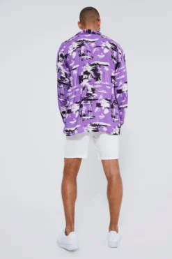 Chemise Oversize En Viscose à Imprimé Abstrait -Promos Coutuvelle Magasin bmm46720 purple xl 3 scaled