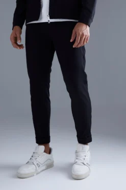 Pantalon Slim En Nylon à Taille élastique