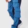 Pantalon Cargo Ample à Empiècement Contrastant