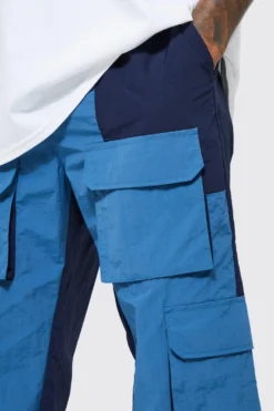 Pantalon Cargo Ample à Empiècement Contrastant -Promos Coutuvelle Magasin bmm46990 navy xl 3 scaled