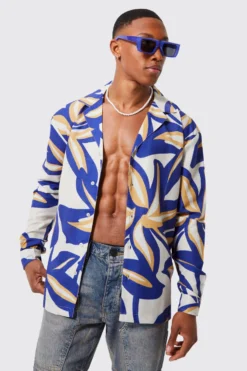 Chemise Oversize Fleurie à Manches Longues