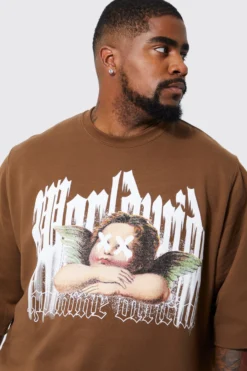 Grande Taille - Sweat Oversize Court Imprimé -Promos Coutuvelle Magasin bmm48141 chocolate xl 3 scaled