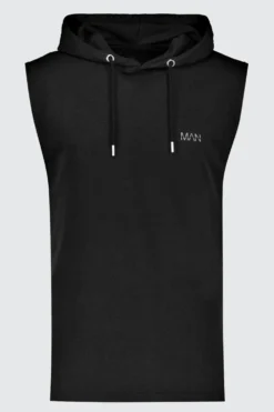 Débardeur à Capuche Et Emmanchures Larges - MAN -Promos Coutuvelle Magasin mzz19695 black xl 2